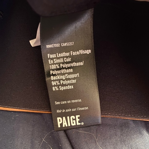 PAIGE Sheena Faux Leather Leggings in Argan New with Tags - Picture 8 of 9